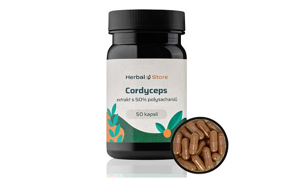 Cordyceps kapsule - extrakt s 50 % polysacharidov
