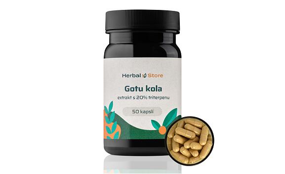 Gotu kola kapsule - extrakt s 20 % triterpénu