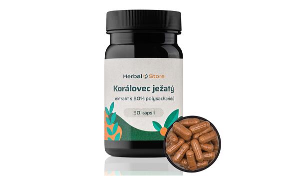 Korálovec ježatý kapsule - extrakt s 50 % polysacharidov