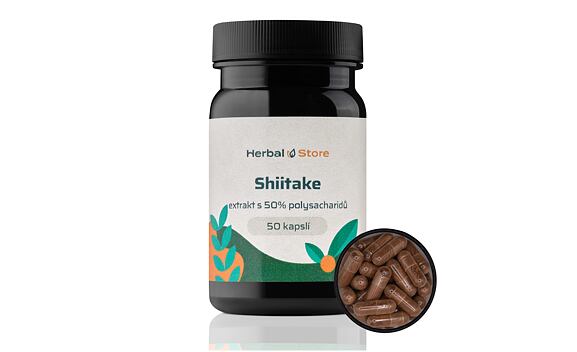 Shiitake kapsule - extrakt s 50 % polysacharidov